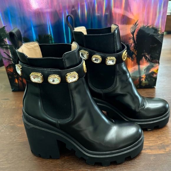 Gucci Kingsnake Trip Bootie Leather Ankle – Size 8 Women - Picture 1 of 15